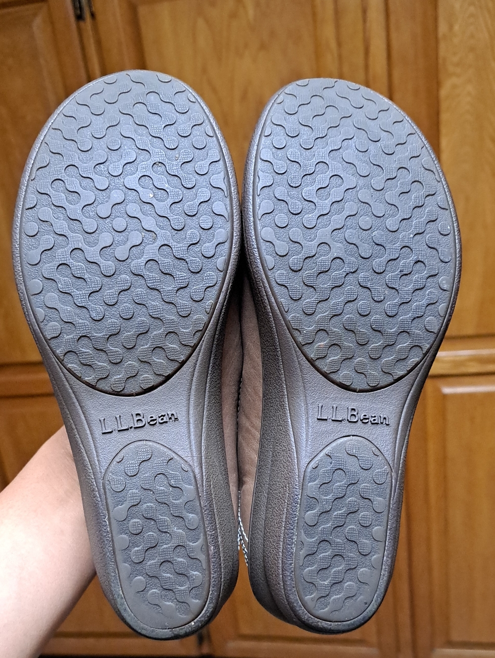 L.L.Bean Leather Split Toe Slip-On Wedge Loafers Brown Comfort Shoes Size 7 W - Picture 12 of 12